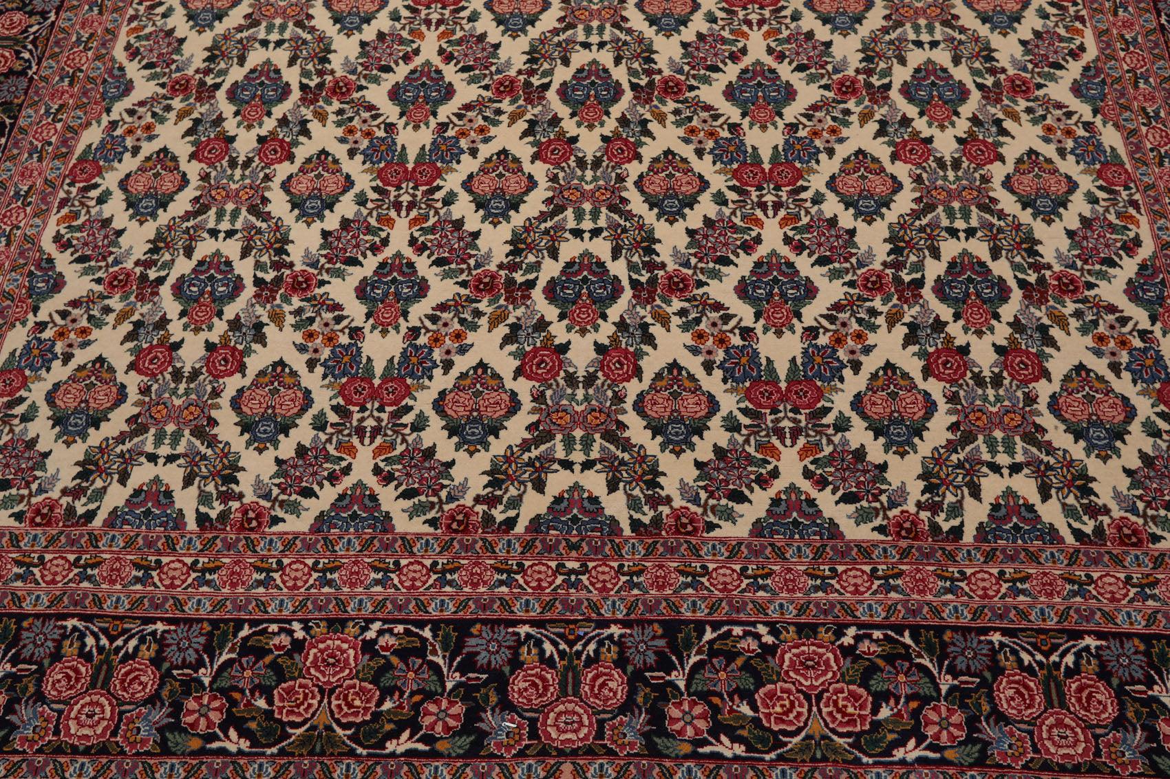 8'2" x 10'7" Hand Knotted Wool PakPersian 16/18 300 KPSI Oriental Area Rug Ivory-4