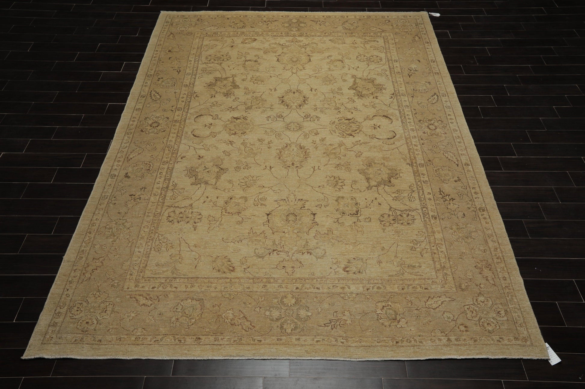 8'11"x 11'11" Hand Knotted Wool Stone Wash Peshawar Oriental Area Rug Warm Beige-1