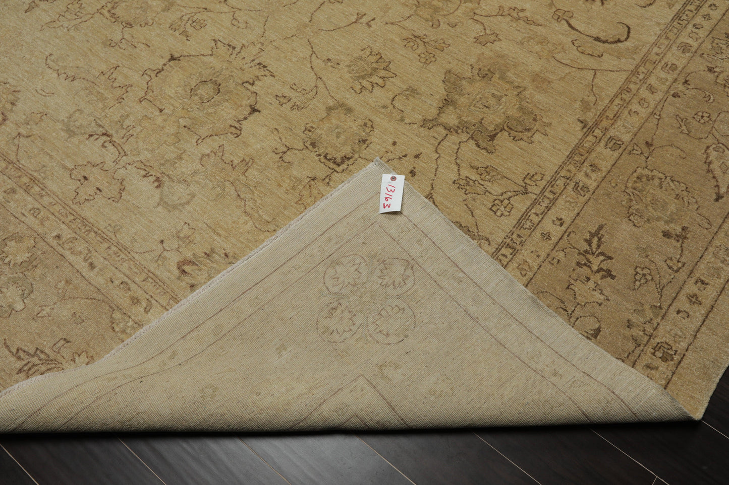 8'11"x 11'11" Hand Knotted Wool Stone Wash Peshawar Oriental Area Rug Warm Beige-4