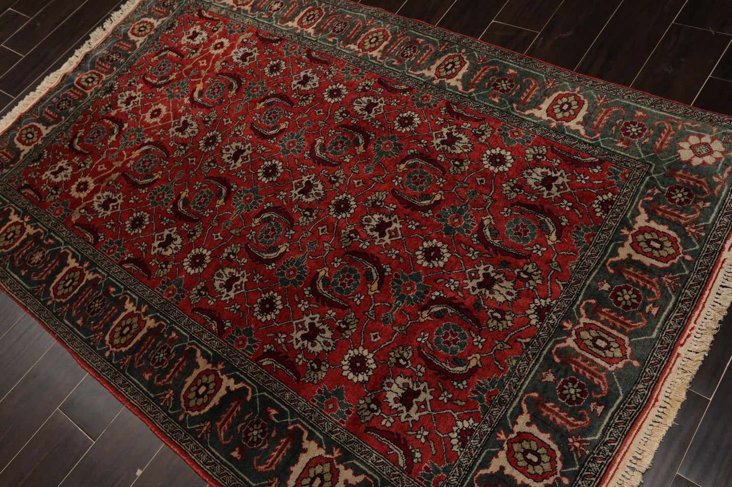 4'4" x 6'8" Hand Knotted 100% Wool Rare Russian Shirwan Area Rug Antique Rose-2