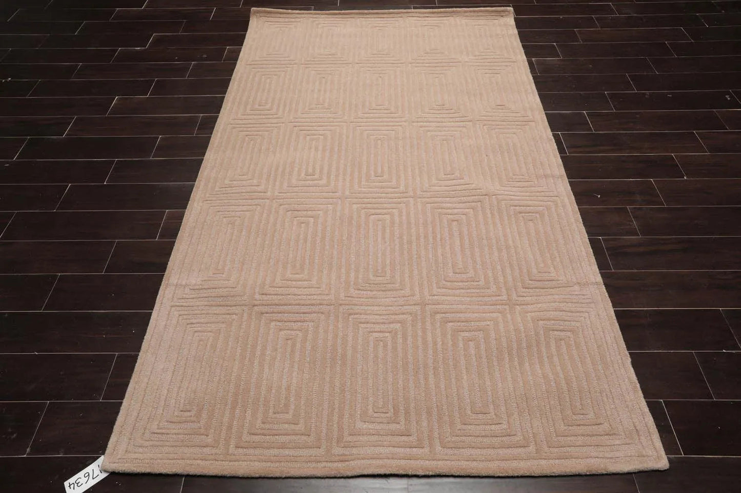 5' x8' Hand Tufted Hand Made 100% Wool  Modern & Contemporary  Oriental Area Rug Tone On Tone,Tan Color-2
