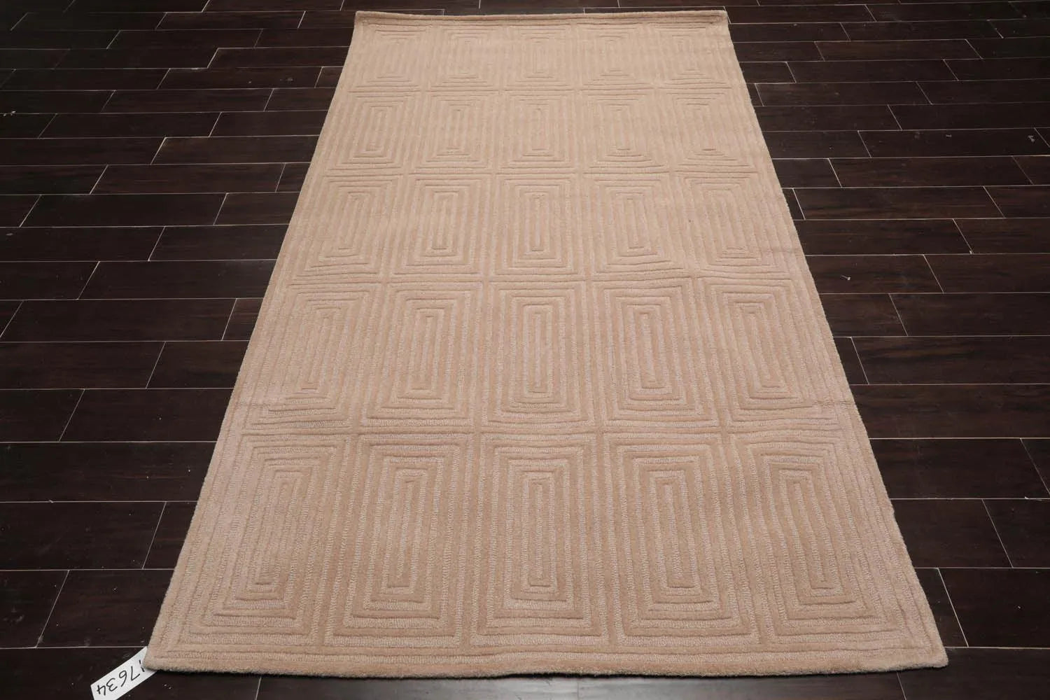 5' x8' Hand Tufted Hand Made 100% Wool  Modern & Contemporary  Oriental Area Rug Tone On Tone,Tan Color-2