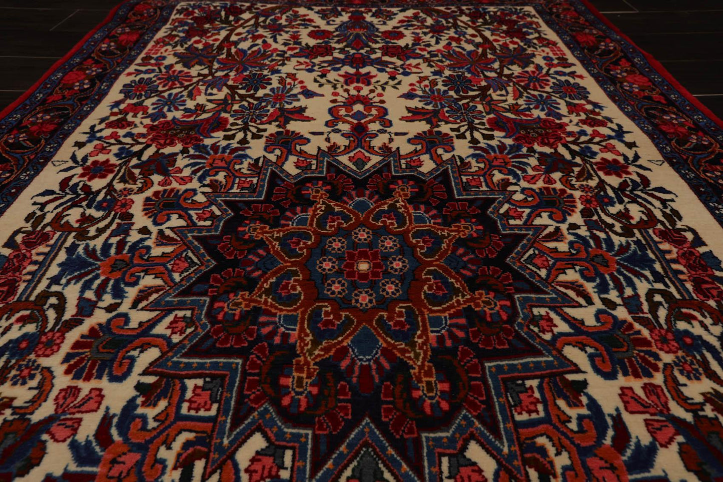3'10" x 6'10" Authentic Hand Knotted 100% Wool Bidjar 300 KPSI Area Rug Ivory-4