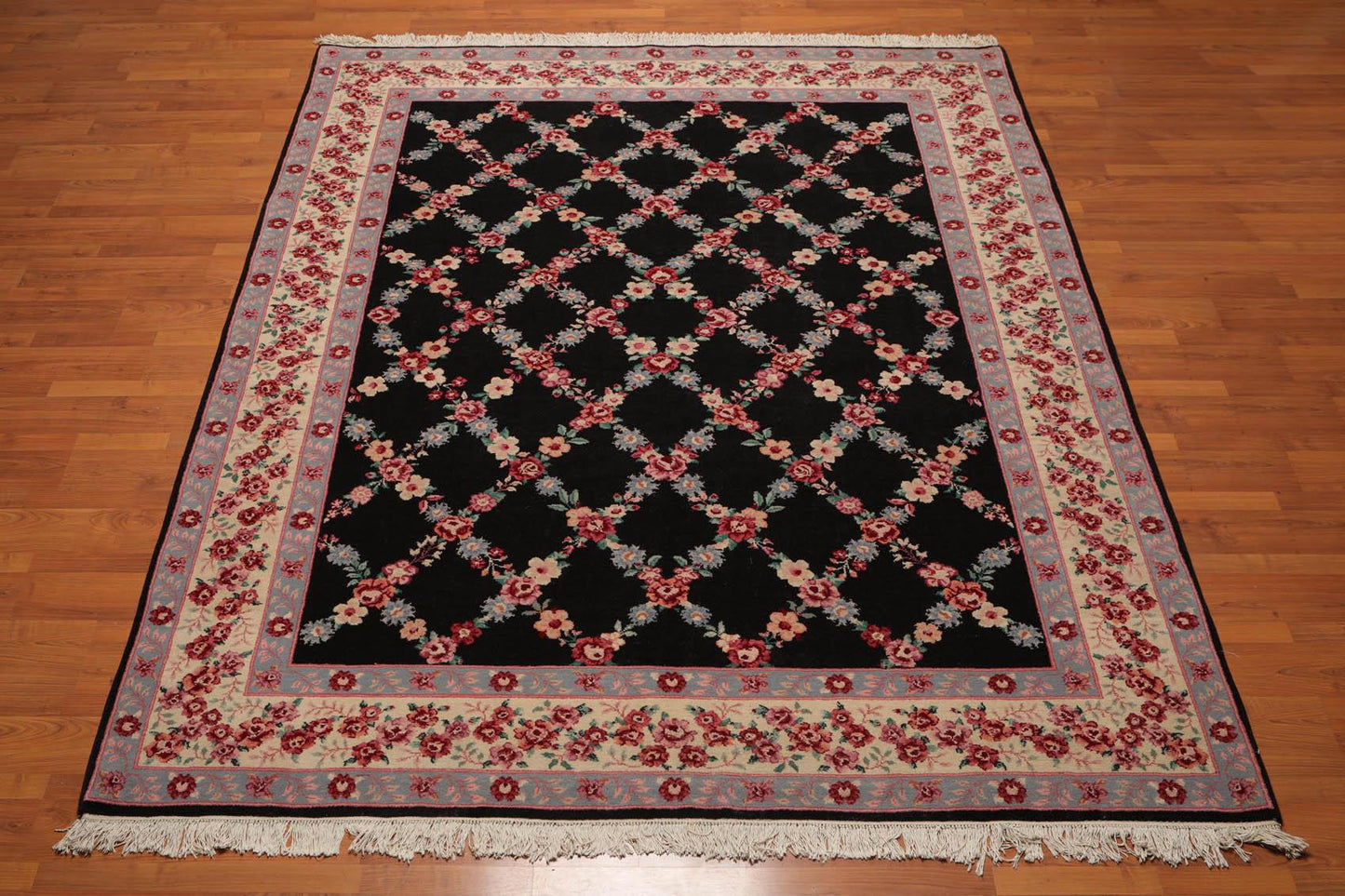 7' 10"x9' 8'' Aubusson Savonnerie  Wool  Oriental Area Persian Rug-1