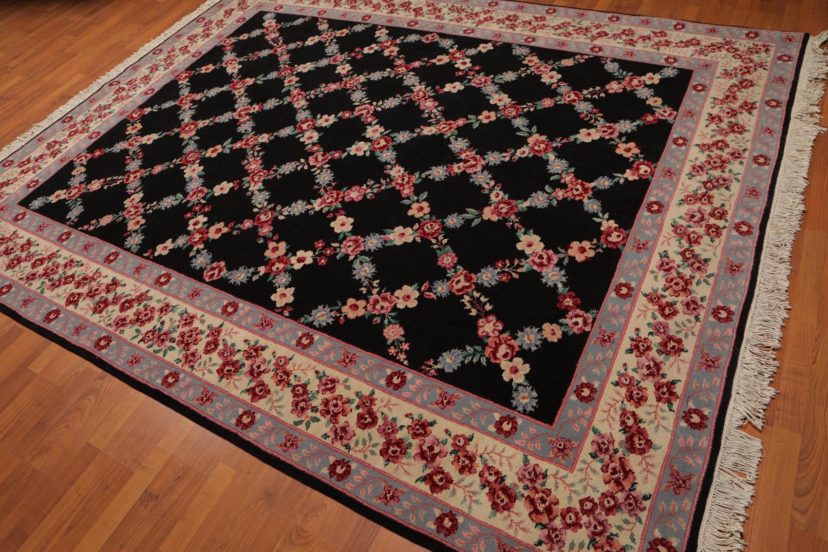 7' 10"x9' 8'' Aubusson Savonnerie  Wool  Oriental Area Persian Rug-2
