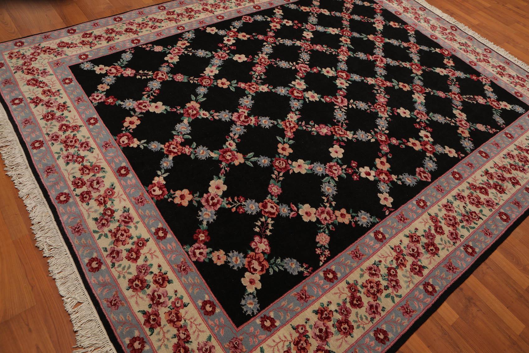 7' 10"x9' 8'' Aubusson Savonnerie  Wool  Oriental Area Persian Rug-3