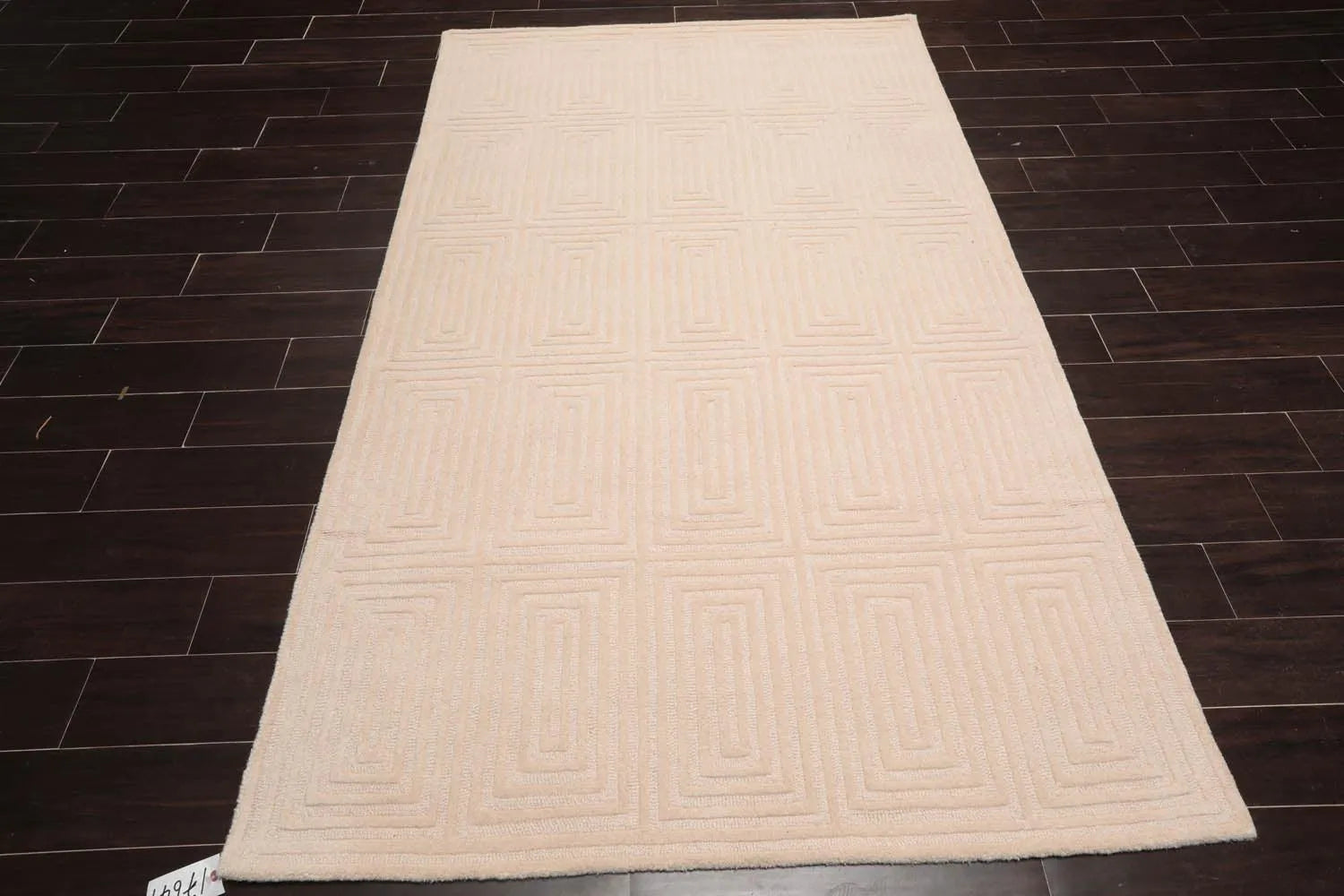 5' x8' Hand Tufted Hand Made 100% Wool Designer Modern & Contemporary  Oriental Area Rug Tone On Tone,Beige Color-2