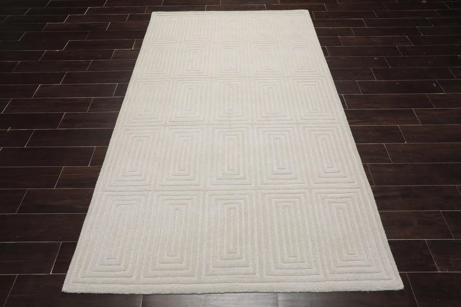 5' x8'Hand Tufted Hand Made 100% Wool Designer Modern & Contemporary  Oriental Area Rug Tone On Tone,Gray Color-2