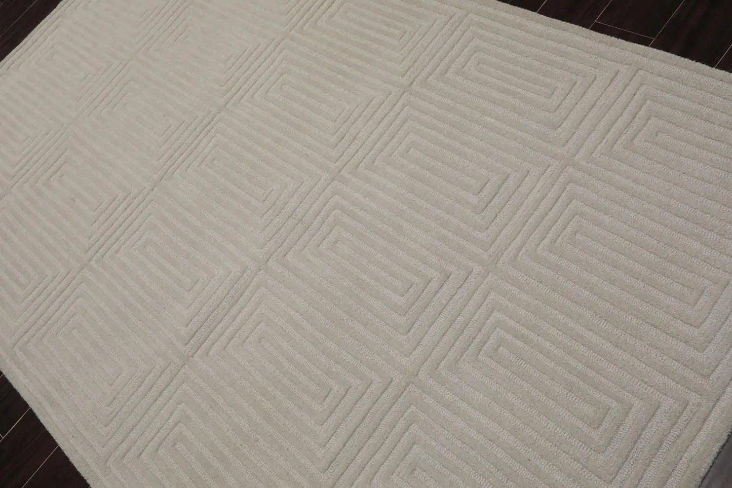 5' x8'Hand Tufted Hand Made 100% Wool Designer Modern & Contemporary  Oriental Area Rug Tone On Tone,Gray Color-3