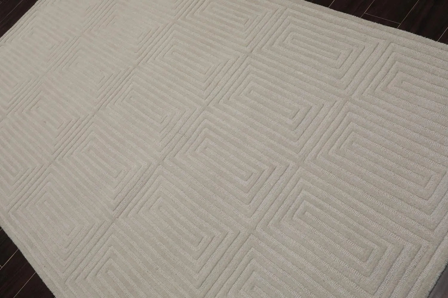5' x8'Hand Tufted Hand Made 100% Wool Designer Modern & Contemporary  Oriental Area Rug Tone On Tone,Gray Color-3