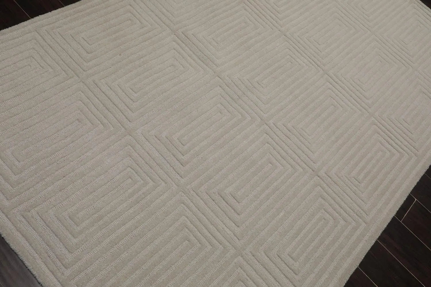 5' x8'Hand Tufted Hand Made 100% Wool Designer Modern & Contemporary  Oriental Area Rug Tone On Tone,Gray Color-4