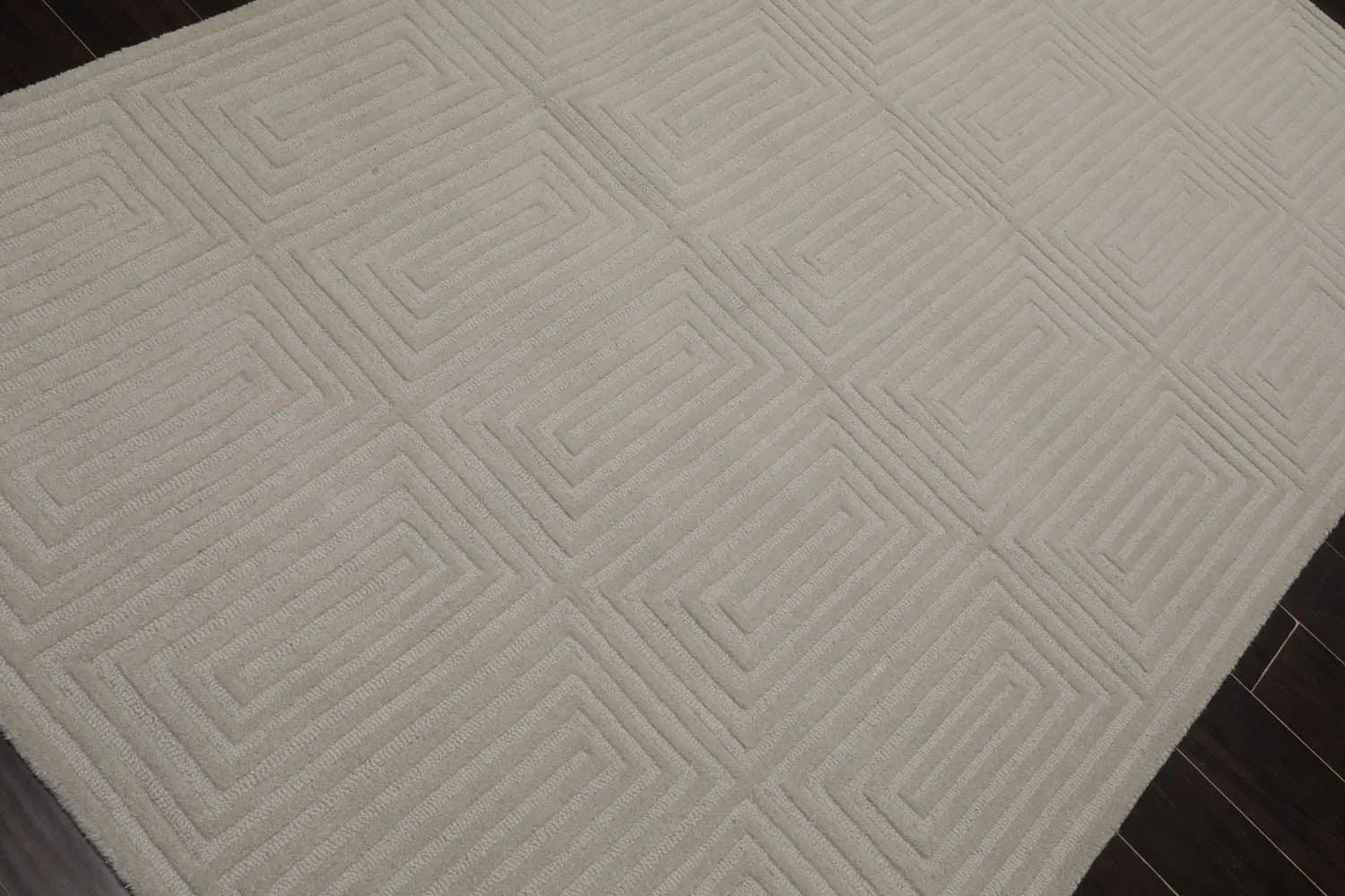 5' x8'Hand Tufted Hand Made 100% Wool Designer Modern & Contemporary  Oriental Area Rug Tone On Tone,Gray Color-4