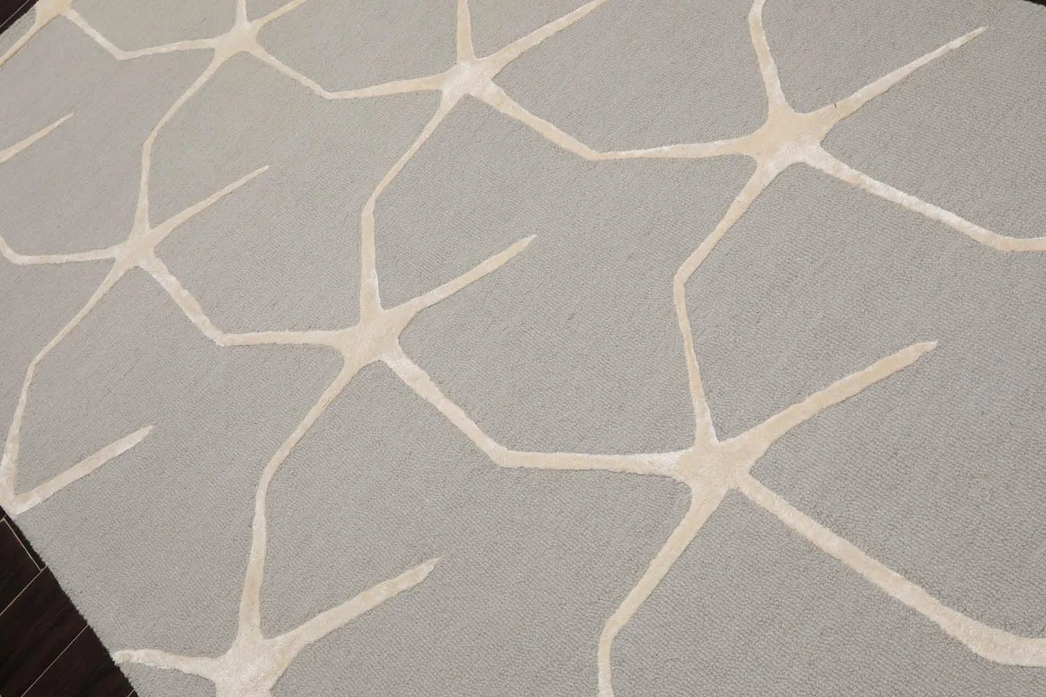 5' x8' Hand Tufted Hand Made 100% Wool Designer Modern & Contemporary  Oriental Area Rug Gray,Ivory Color-3