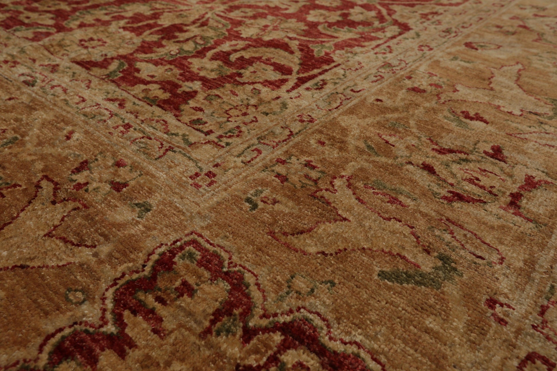 9'2" x 12' Hand Knotted Peshawar Stone wash Vegetable dyes Area Rug Rusty Red-4