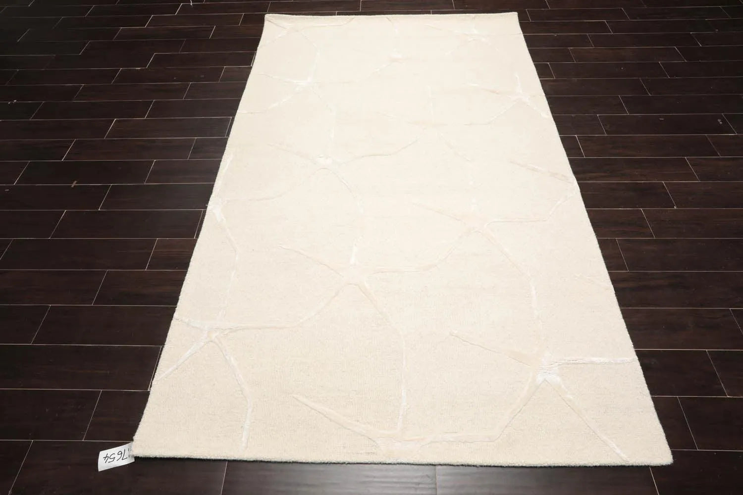 5' x8' Hand Tufted Hand Made Wool and Silk Designer Traditional  Oriental Area Rug Tone On Tone,Ivory Color-2