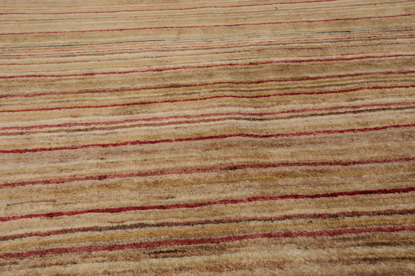 4'1" x 5'11" Hand Knotted 100% Wool Peshawar Modern Striped Area Rug Beige-4