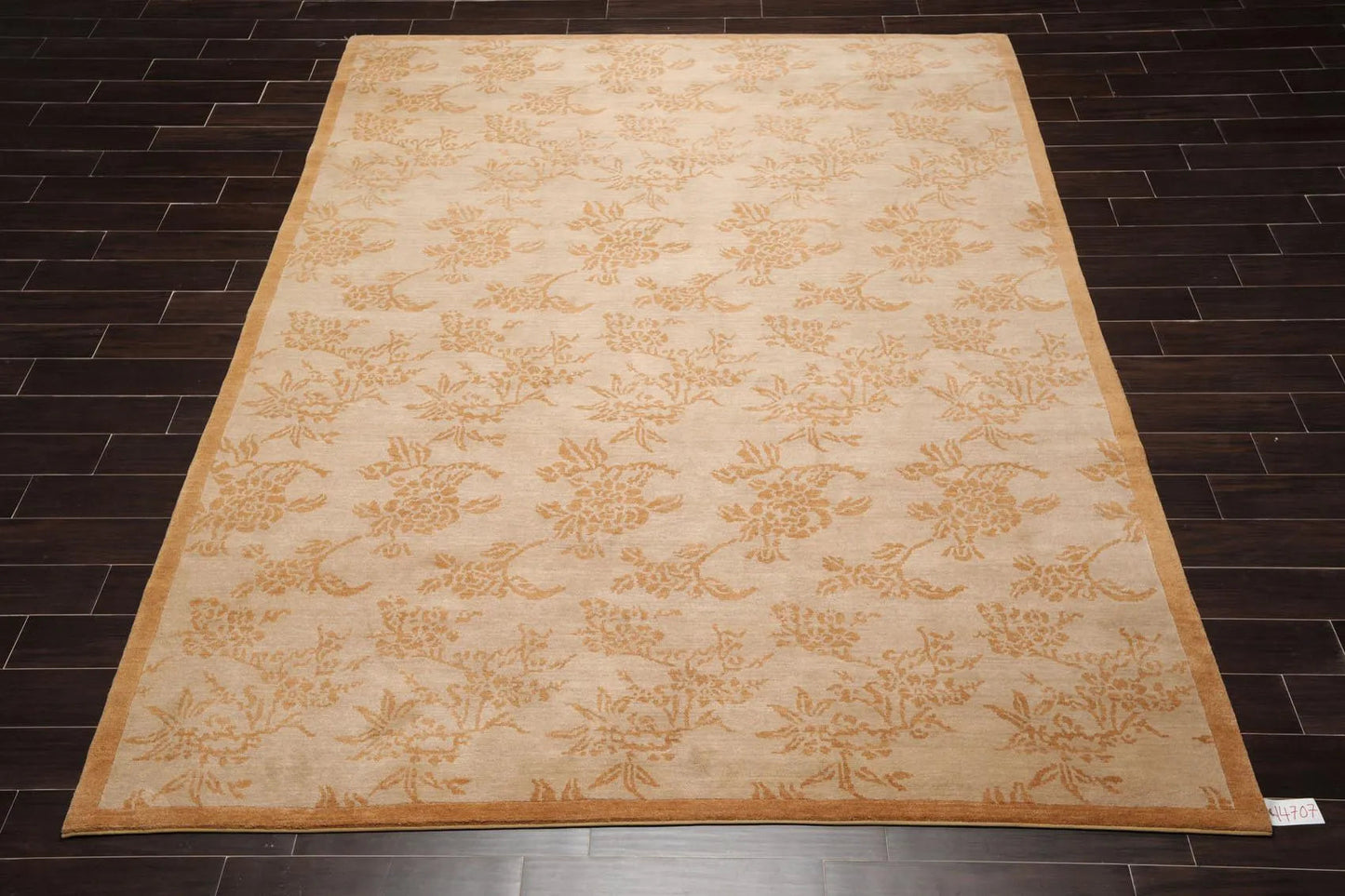 8'1'' x 10'5'' Hand Knotted Tibetan 100% Wool Floral Oriental Area Rug Taupe-1