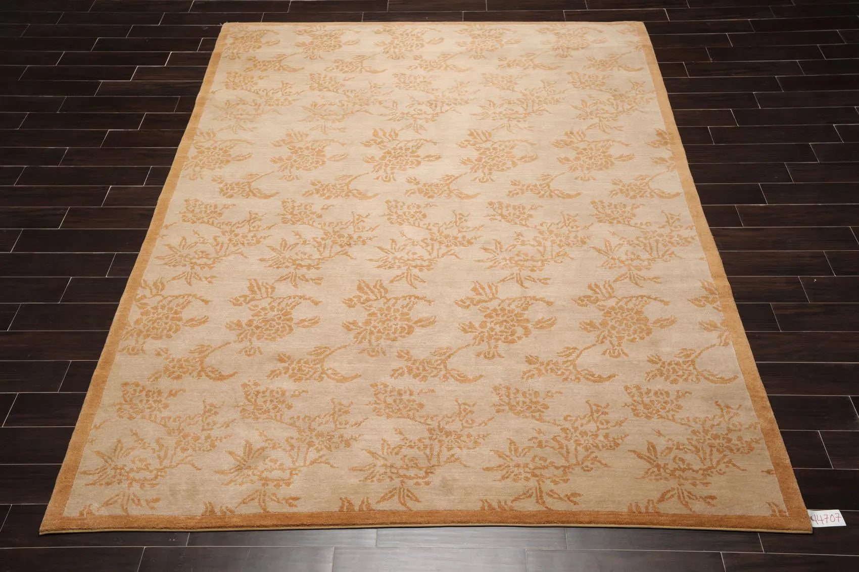 8'1'' x 10'5'' Hand Knotted Tibetan 100% Wool Floral Oriental Area Rug Taupe-1