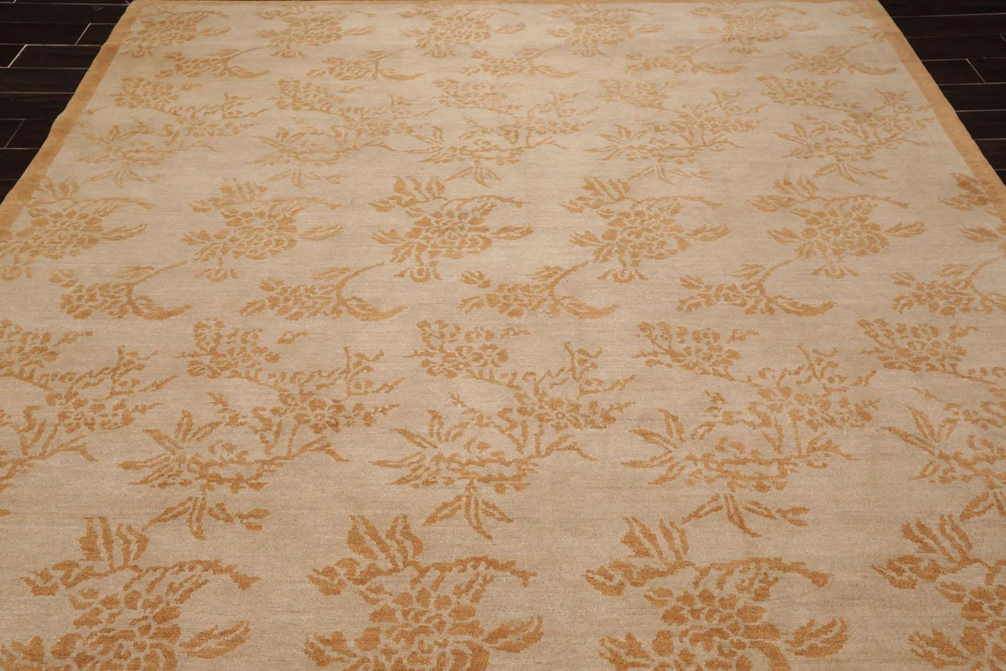 8'1'' x 10'5'' Hand Knotted Tibetan 100% Wool Floral Oriental Area Rug Taupe-4