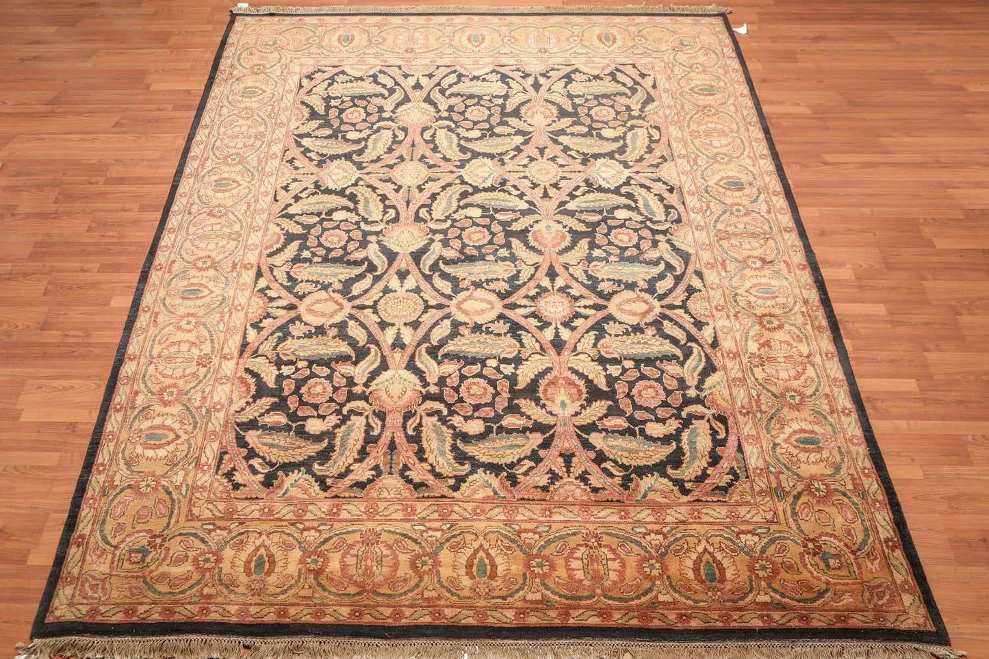 9x12 Charcoal, Gold Hand Knotted 100% Wool Sultanabad Oriental Area Rug-1