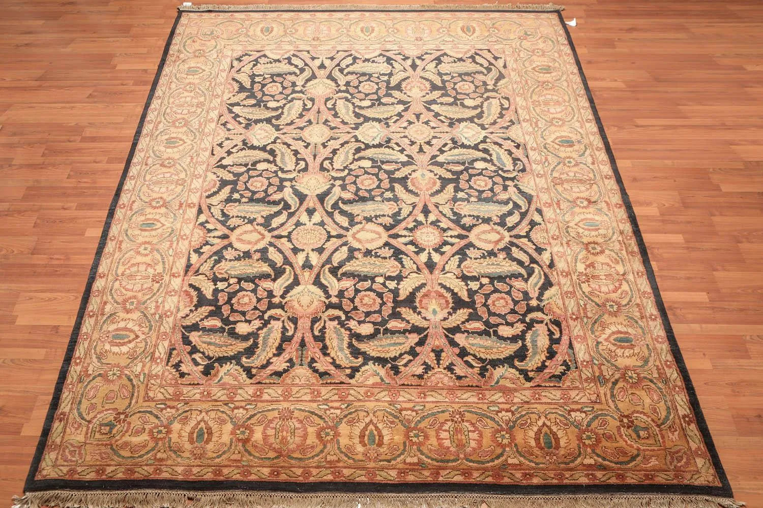 9x12 Charcoal, Gold Hand Knotted 100% Wool Sultanabad Oriental Area Rug-1
