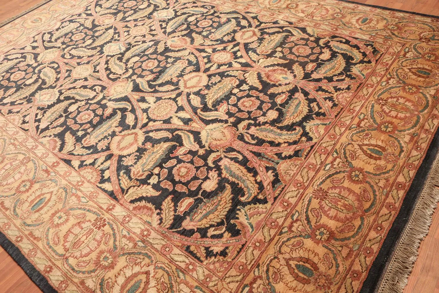 9x12 Charcoal, Gold Hand Knotted 100% Wool Sultanabad Oriental Area Rug-2
