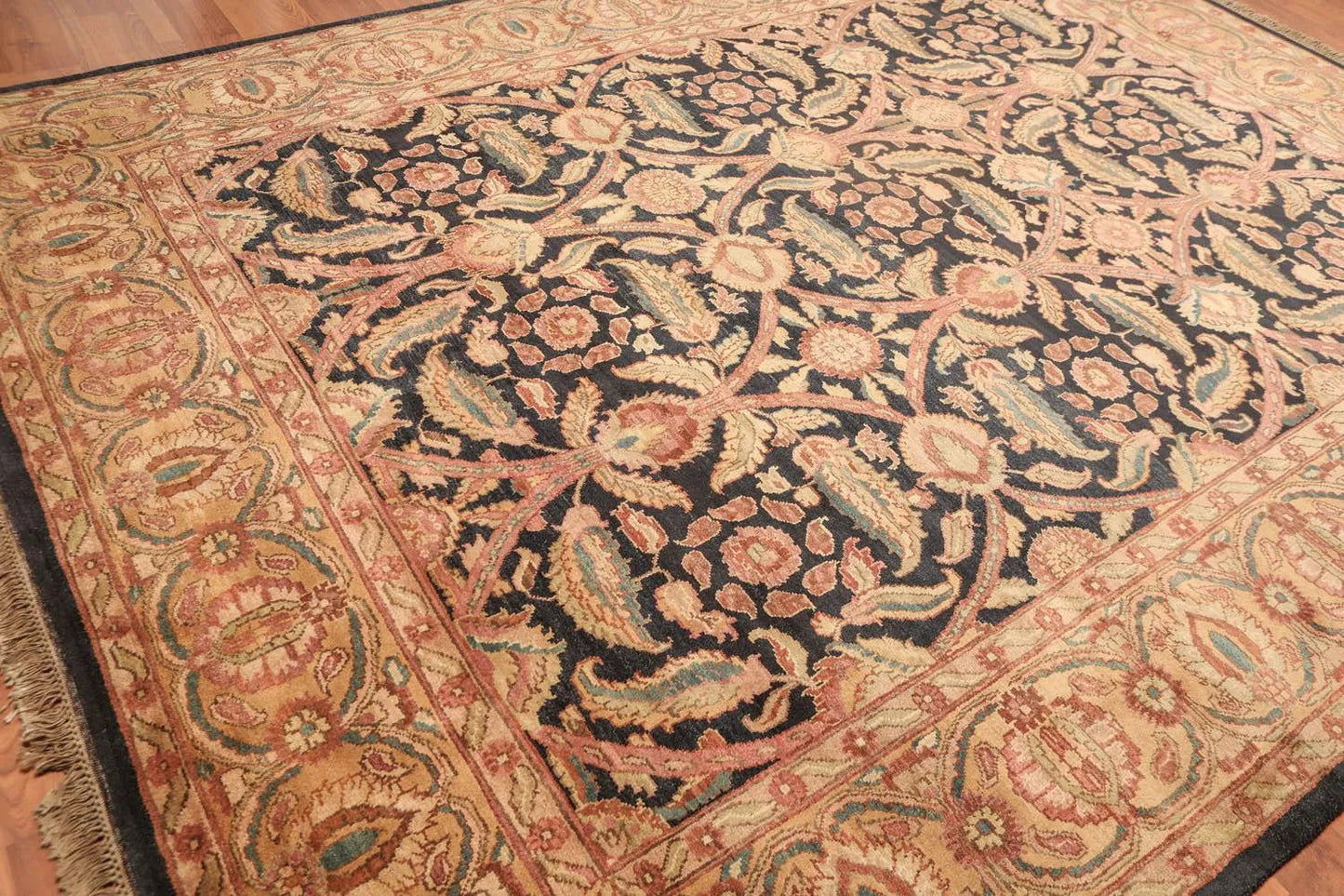 9x12 Charcoal, Gold Hand Knotted 100% Wool Sultanabad Oriental Area Rug-3