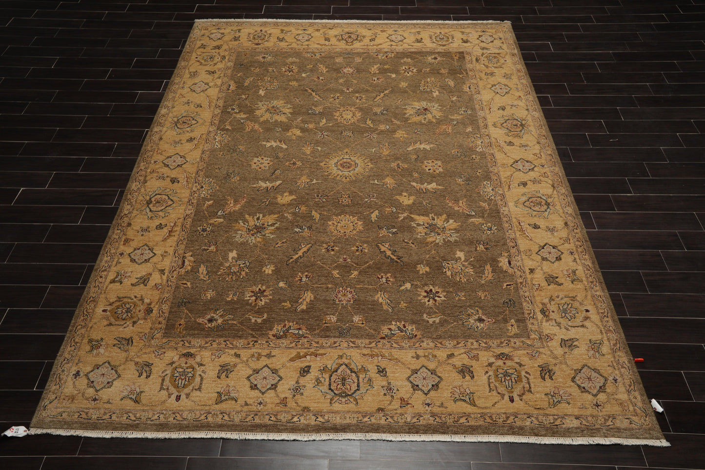 9' x 11'8" Hand Knotted 100% Wool Agra Vegetable Dyes Oriental Area Rug Moss-1