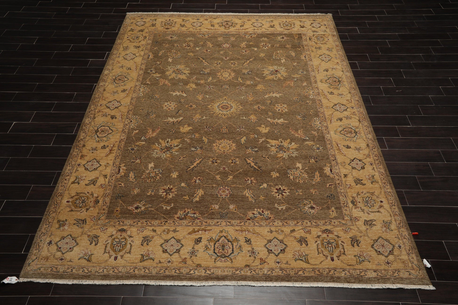 9' x 11'8" Hand Knotted 100% Wool Agra Vegetable Dyes Oriental Area Rug Moss-1
