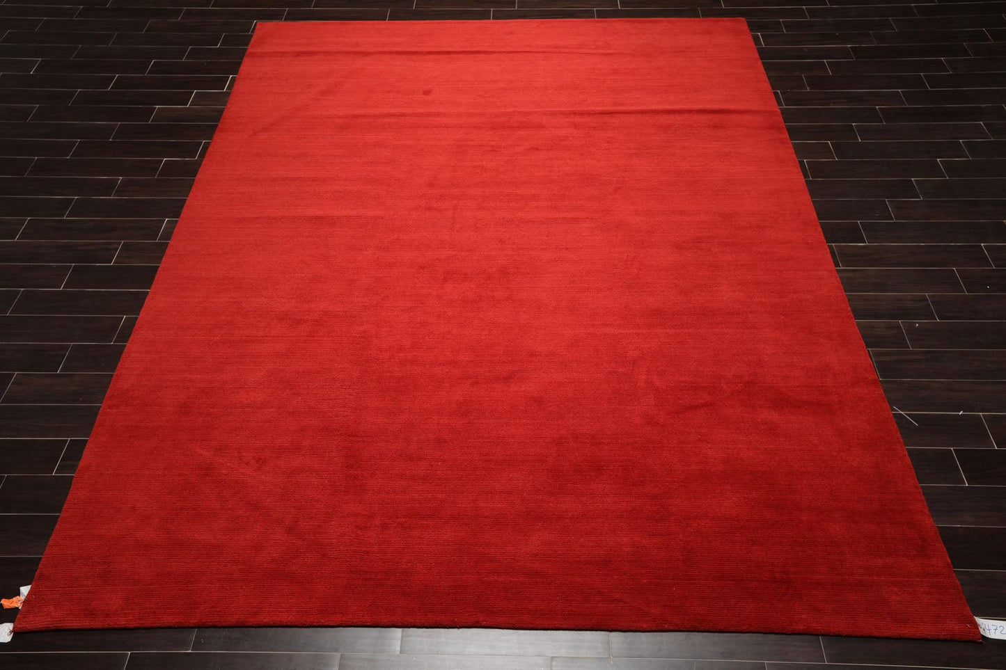 9'1" x 11'11" Hand Knotted Tibetan Wool Ribbed Designer Oriental Area Rug Red-1