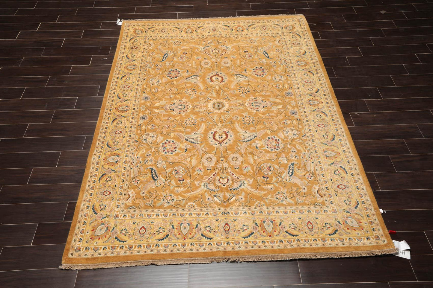6' x 8'7" Hand Knotted Wool Tabriz 16/18 Pak Persian 300 KPSI Area Rug Caramel-1