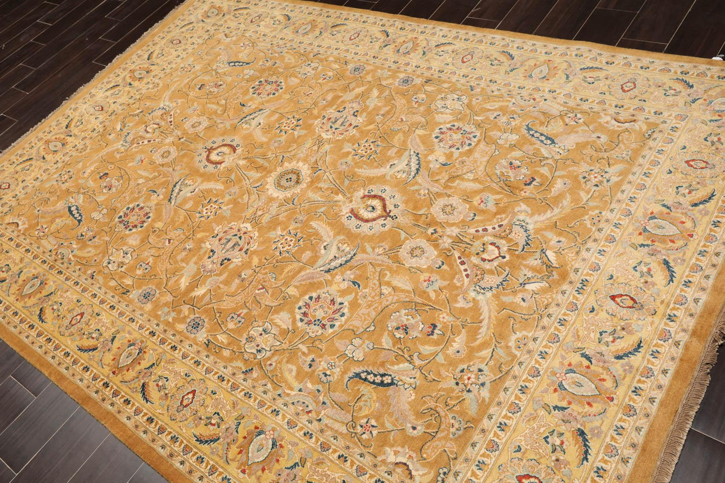 6' x 8'7" Hand Knotted Wool Tabriz 16/18 Pak Persian 300 KPSI Area Rug Caramel-2