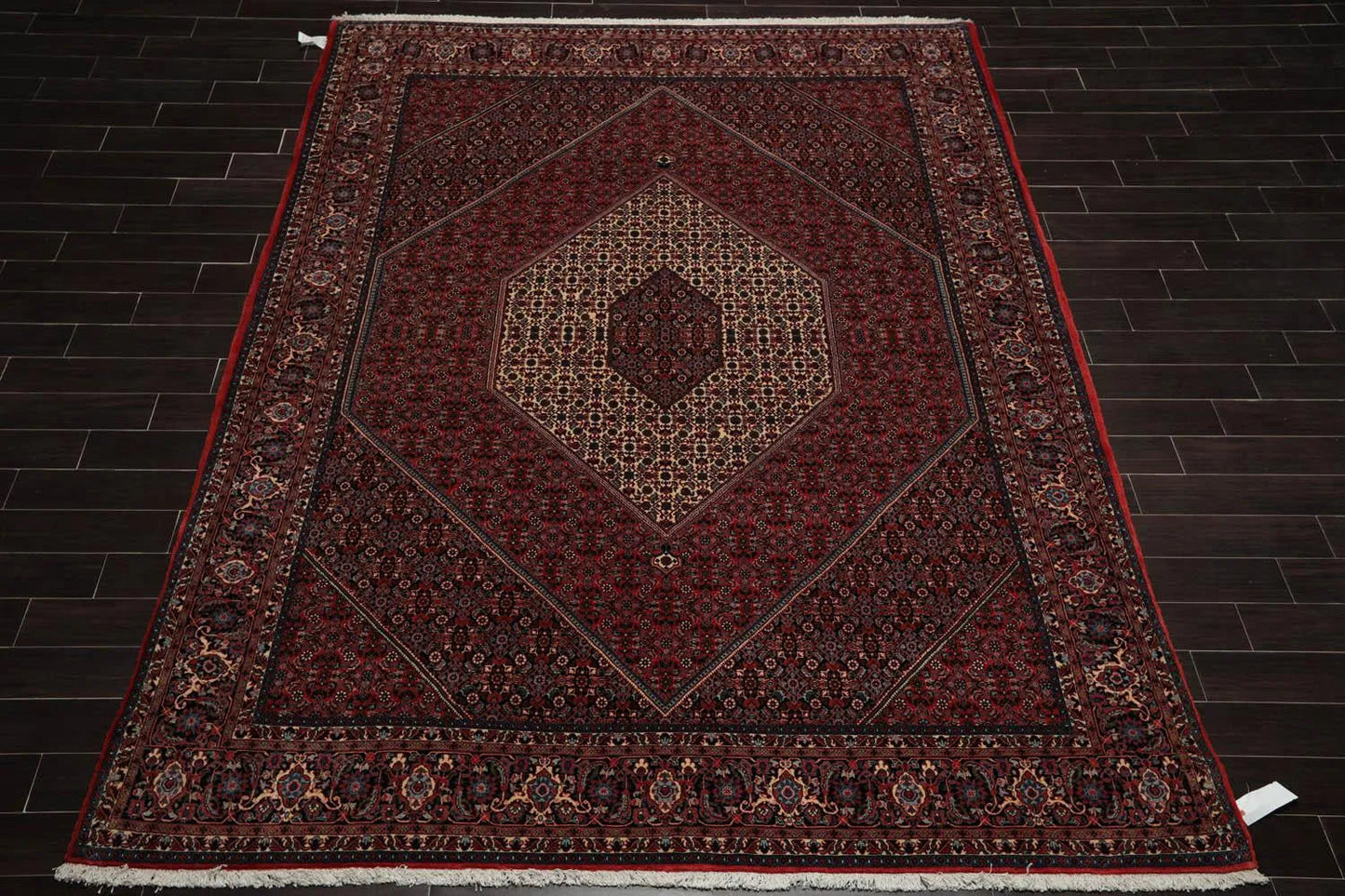 8x10 Red Hand Knotted Wool Authentic Bidjar medallion 300 KPSI Persian Oriental Area Rug-3