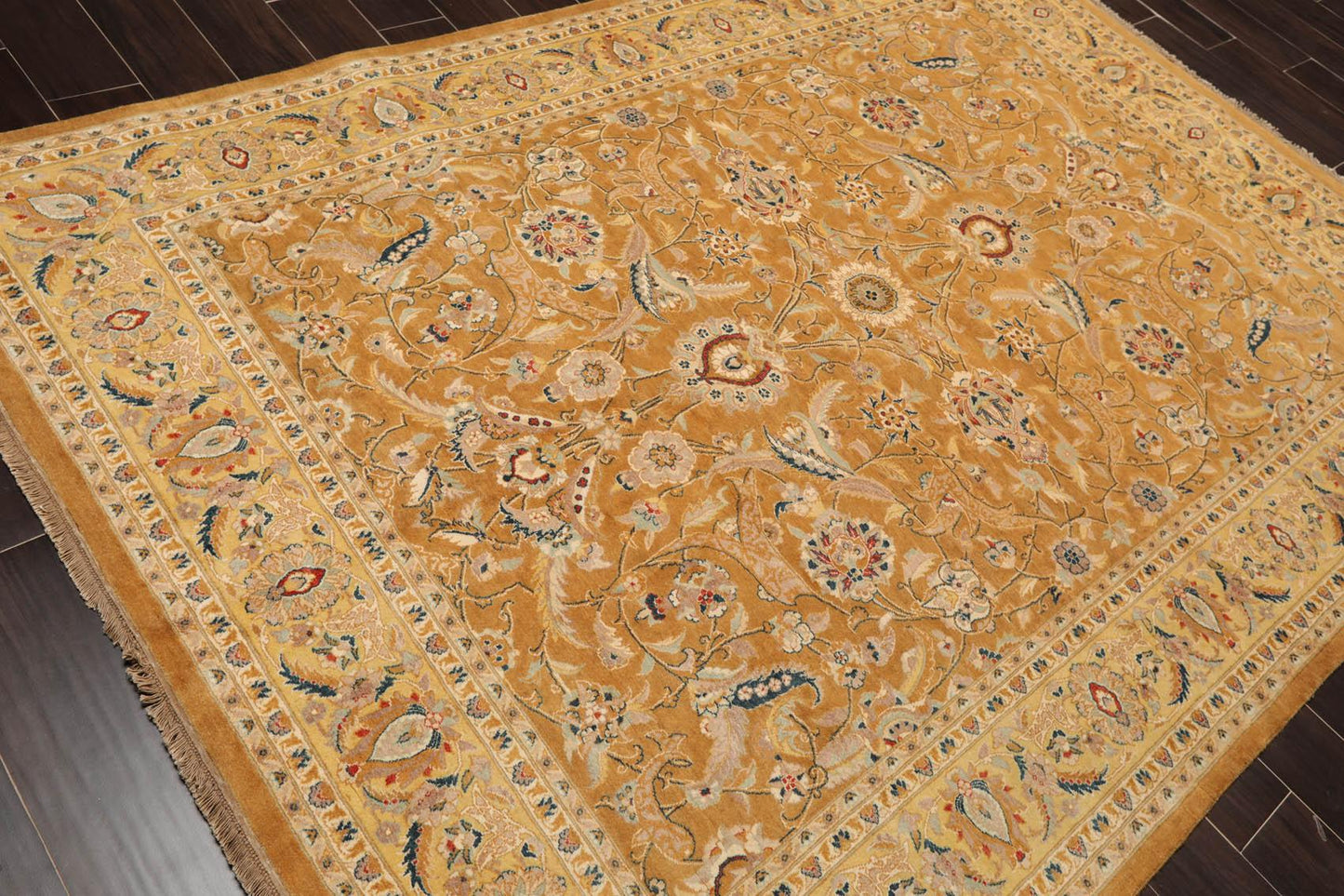 6' x 8'7" Hand Knotted Wool Tabriz 16/18 Pak Persian 300 KPSI Area Rug Caramel-3