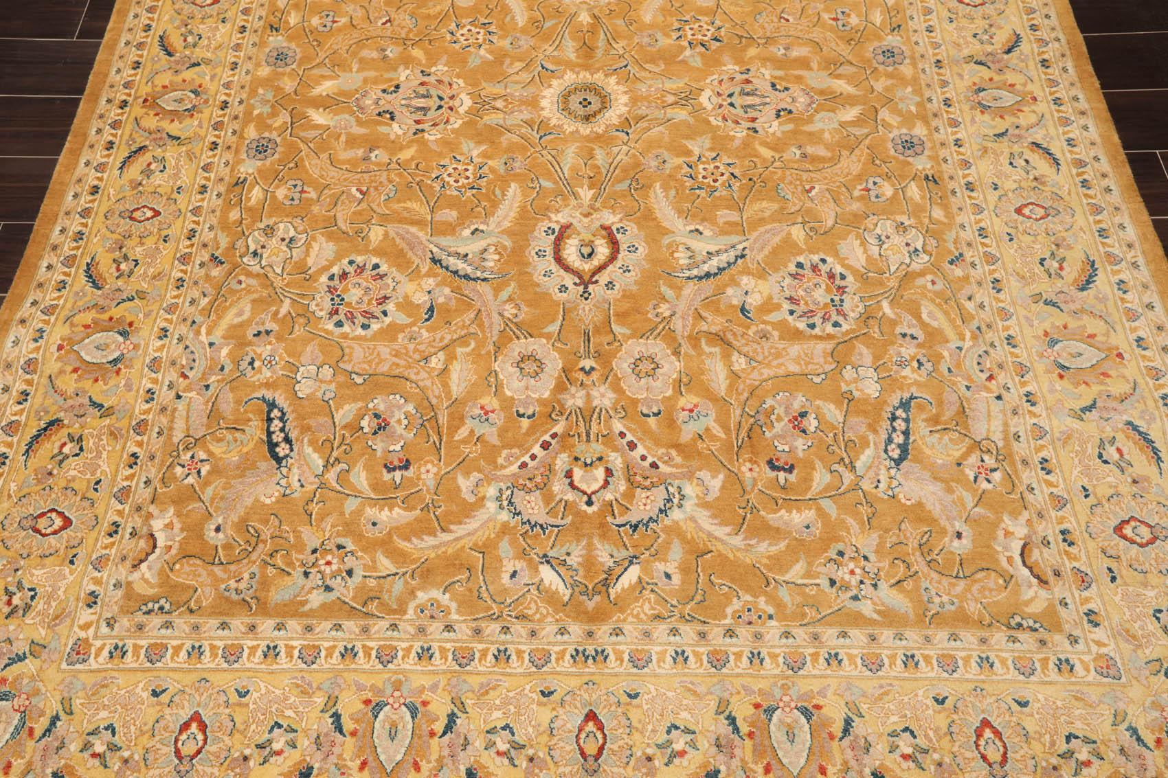 6' x 8'7" Hand Knotted Wool Tabriz 16/18 Pak Persian 300 KPSI Area Rug Caramel-4