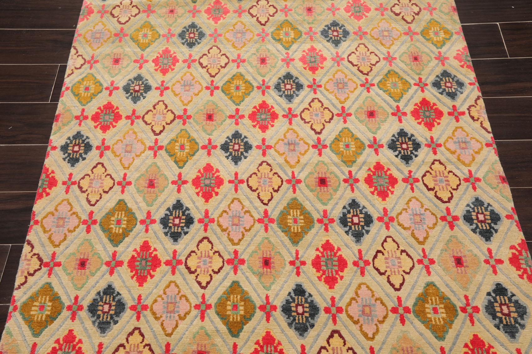 3'11" x 5'8" Swiss Wash Hand Knotted Wool Tibetan Classic Phurba Dorje Area Rug-4