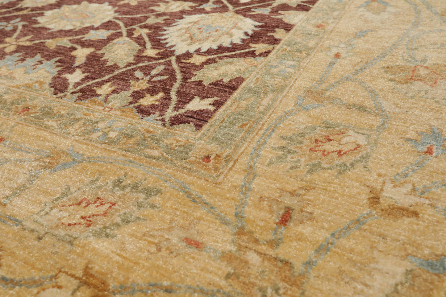 9'1"x 11'11" Hand Knotted Wool Stone Wash Peshawar Vegetable Dyes Area Rug Brown-4