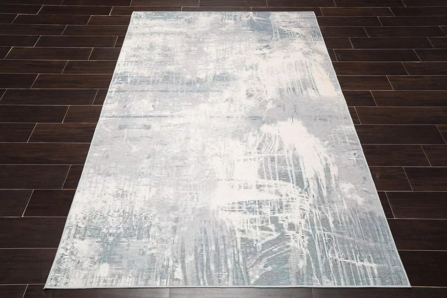 5x7 Modern & Contemporary Non-Skid Backing Oriental Area Rug Gray,Beige Zules-1