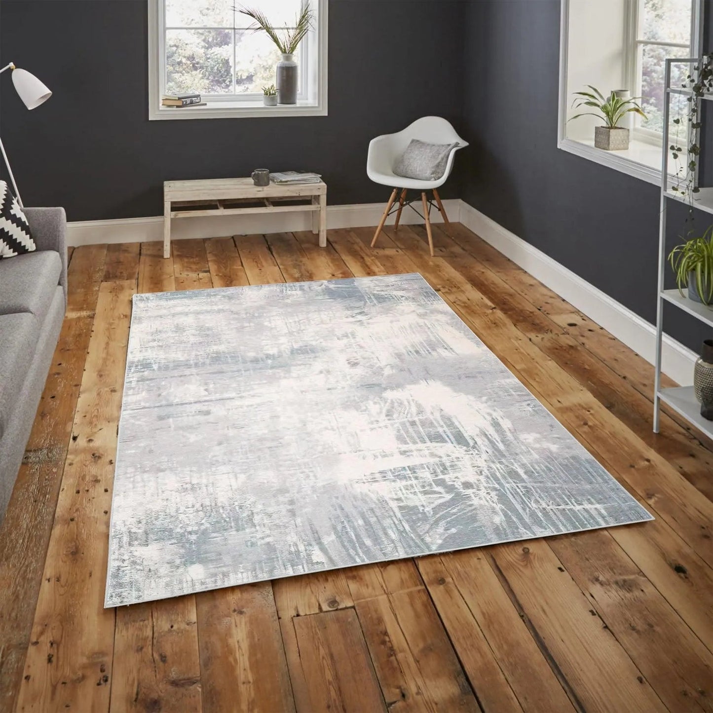 5x7 Modern & Contemporary Non-Skid Backing Oriental Area Rug Gray,Beige Zules-0