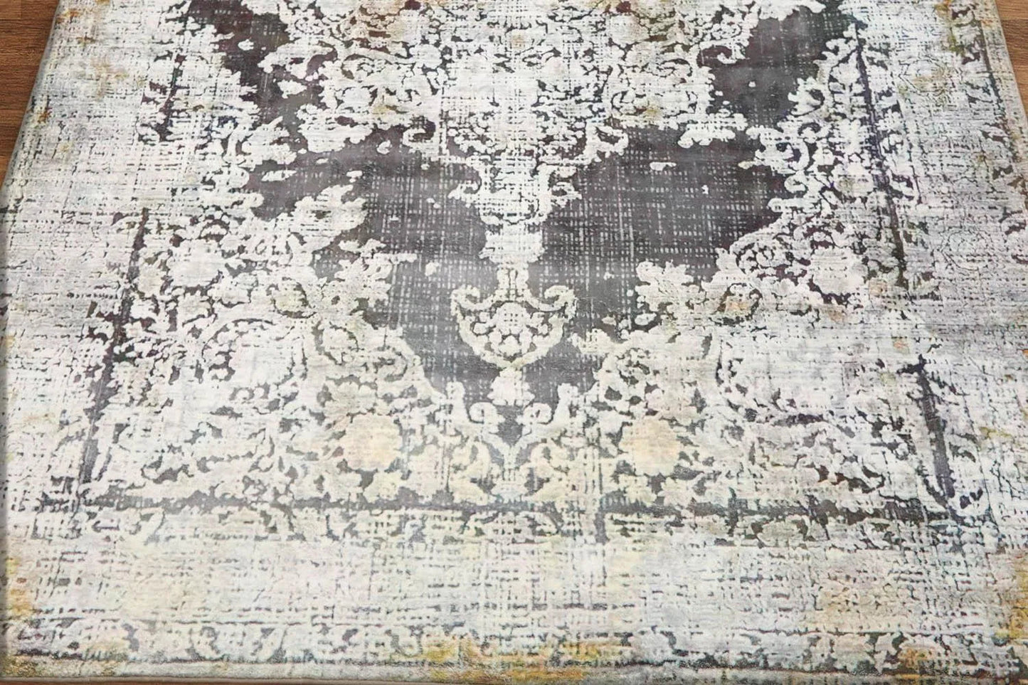 Multi Sizes Tabriz Modern & Contemporary Velvety Soft Pile Oriental Area Rug Gray, Cream Bastian-4