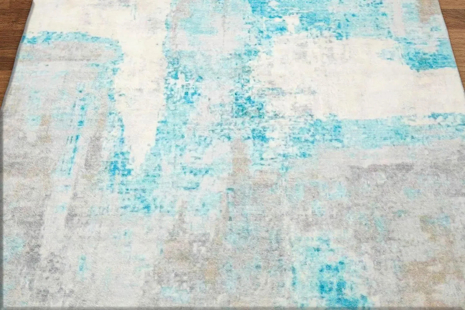 Multi Sizes Modern & Contemporary Velvety Soft Pile Oriental Area Rug Aqua, Beige Bastian-4