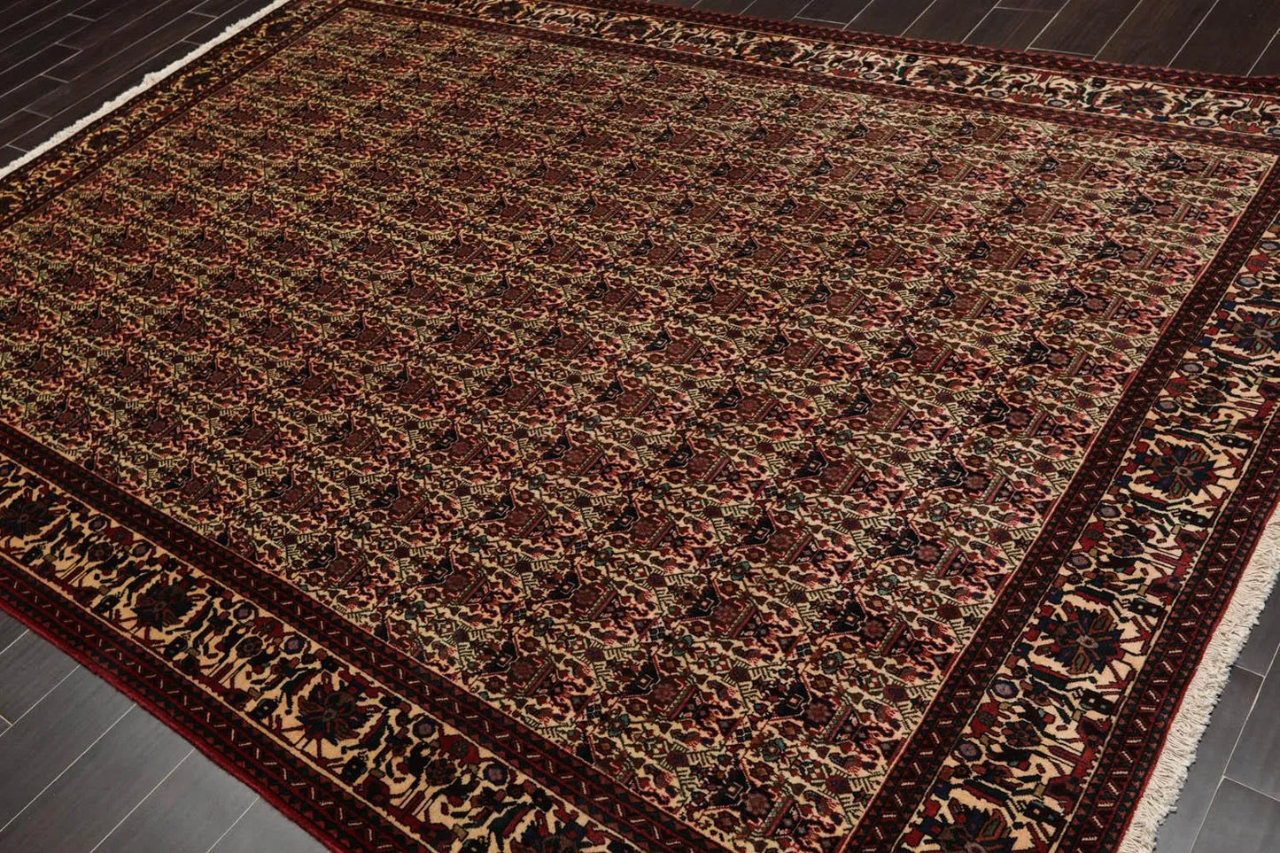 6x9 Ivory, Rust Hand Knotted 100% Wool Vase 200 KPSI Authentic Persian Oriental Area Rug-2