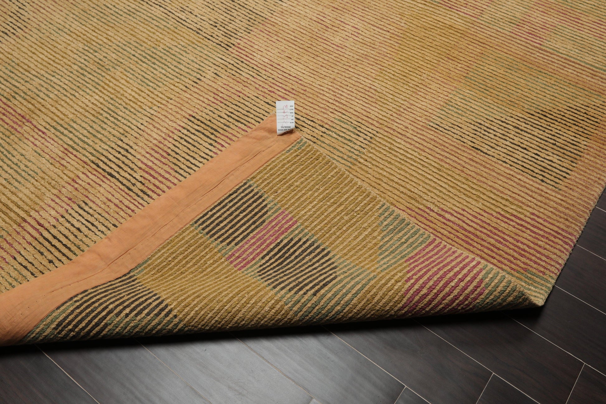 8'2"x10'6" Hand Knotted Wool Peekaboo Loop N Cut Pile Art Deco Tibetan Area Rug Tan-4