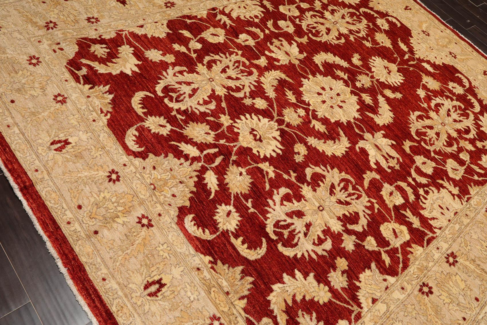 Chobi Peshawar Hand Knotted 100% Wool Traditional Area Rug Rust 8'1" x 9'10"-3