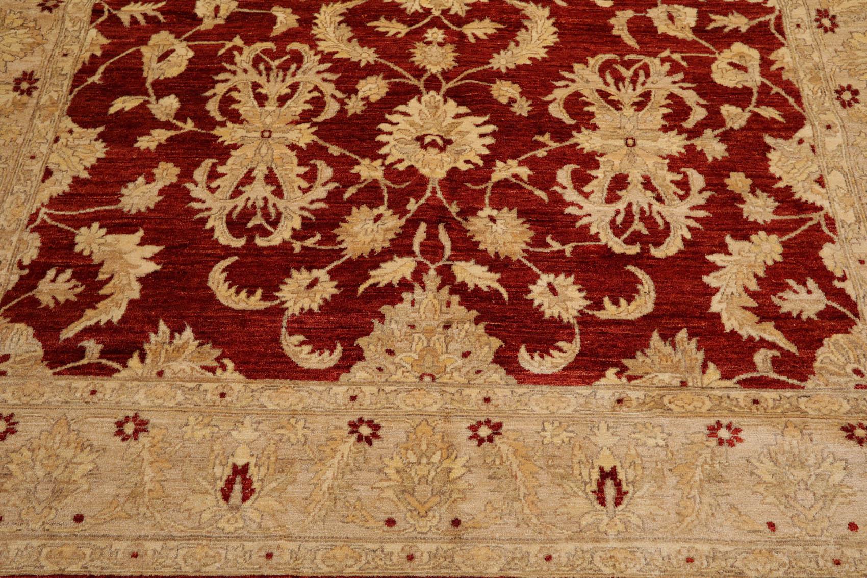Chobi Peshawar Hand Knotted 100% Wool Traditional Area Rug Rust 8'1" x 9'10"-4