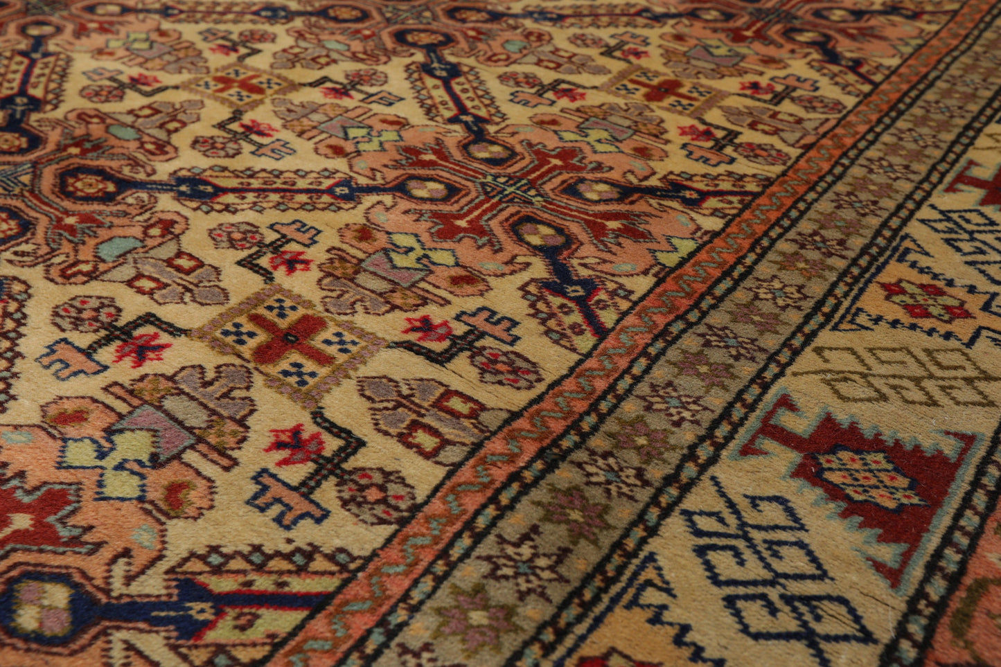 6'6" x 9'8" Hand Knotted 100% Wool Superfine 200 KPSI Oriental Area Rug Tan-4