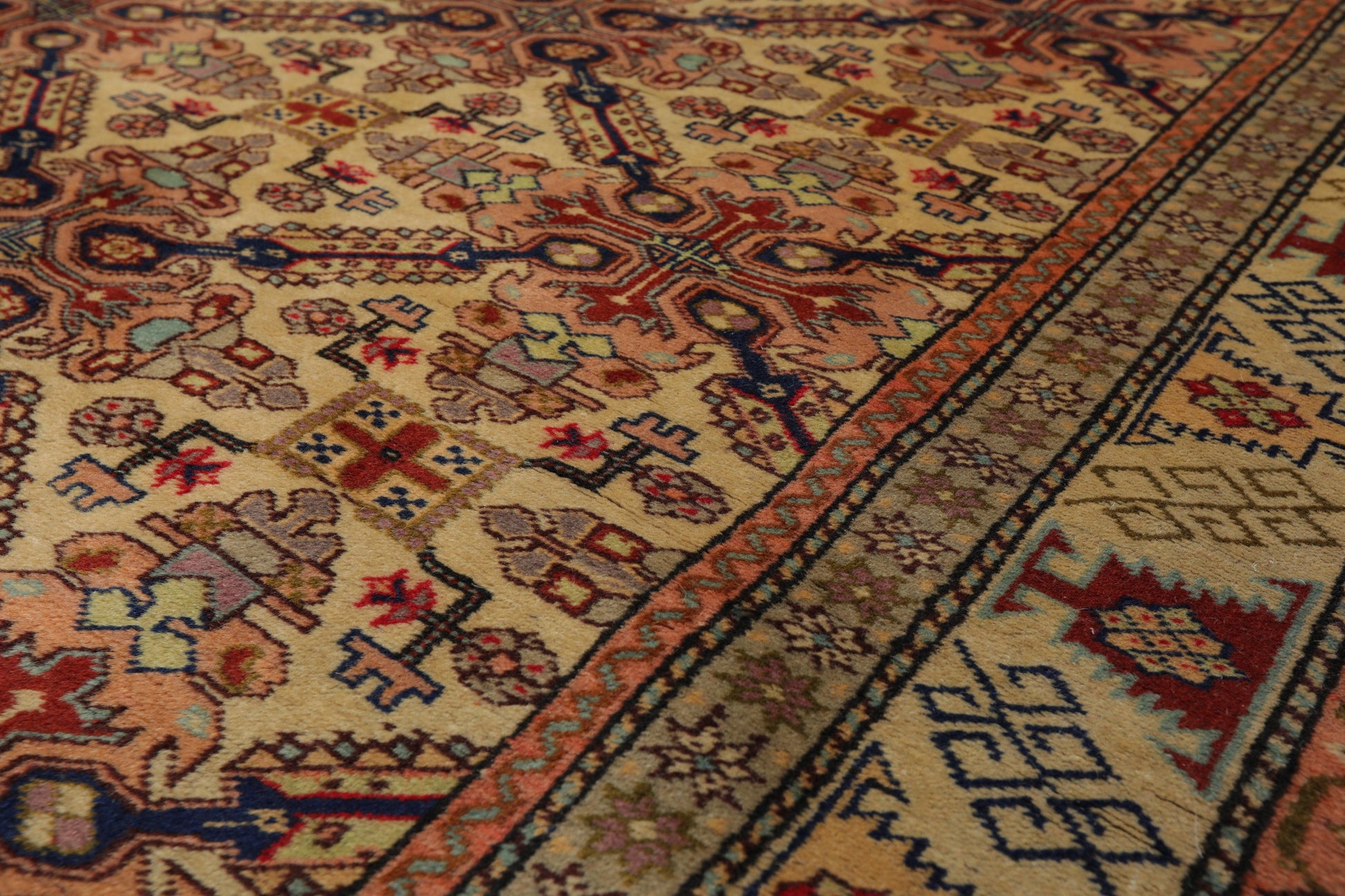 6'6" x 9'8" Hand Knotted 100% Wool Superfine 200 KPSI Oriental Area Rug Tan-4