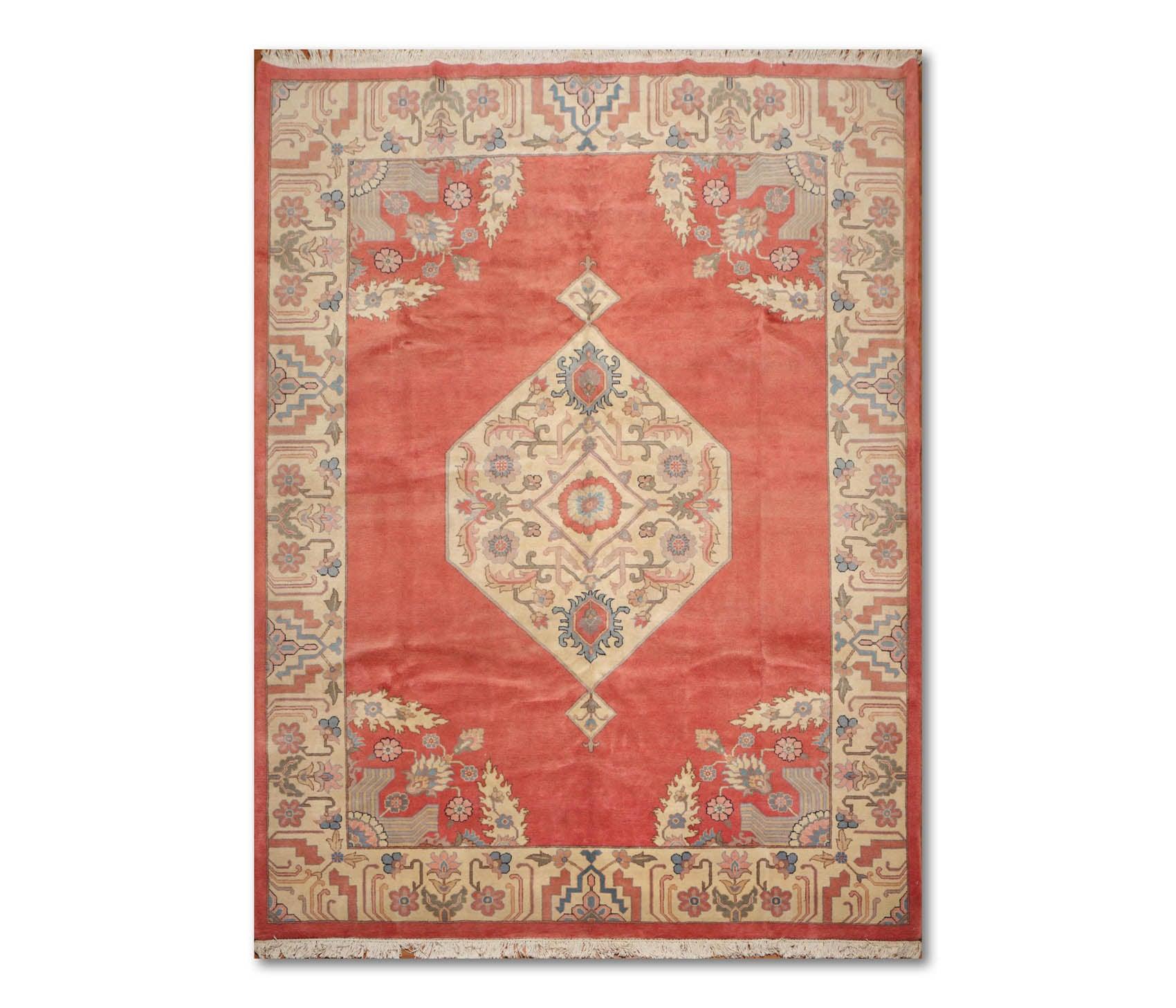 8’11" x 12’1" Hand Knotted Romanian Seraapi Wool Oriental Area Rug Apricot-1