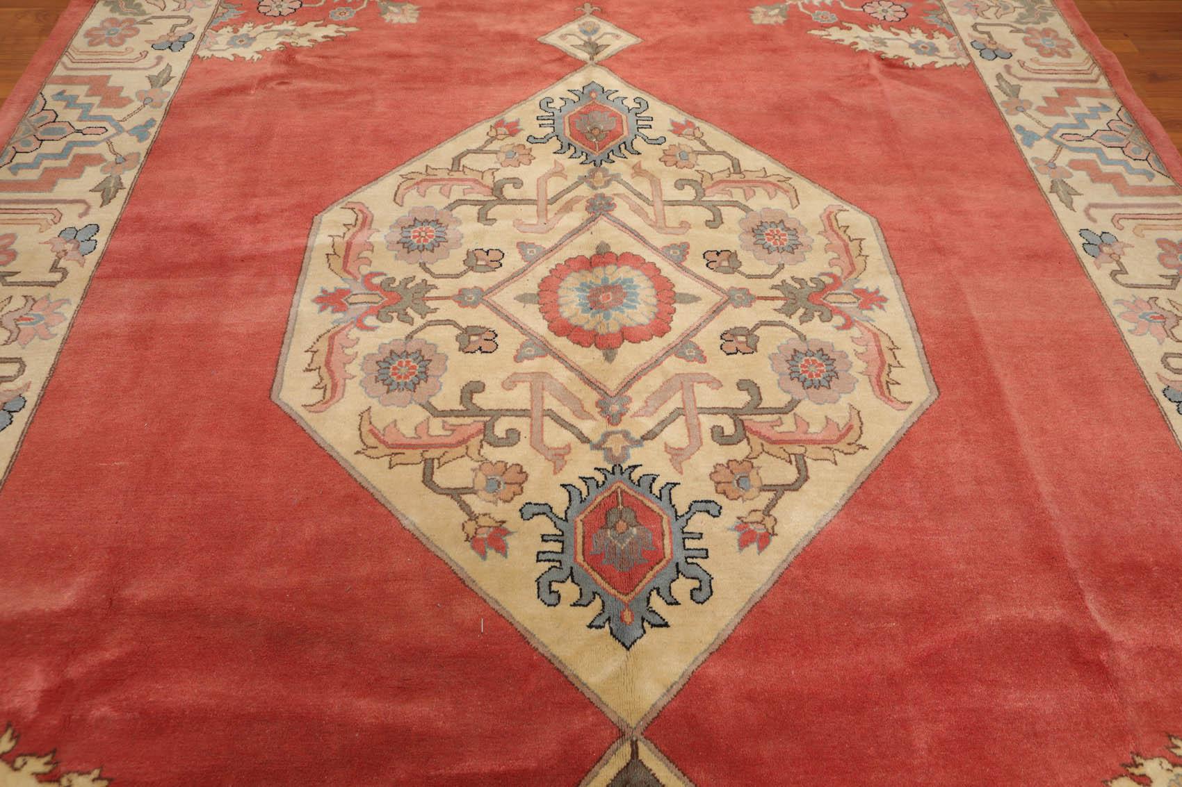 8’11" x 12’1" Hand Knotted Romanian Seraapi Wool Oriental Area Rug Apricot-4