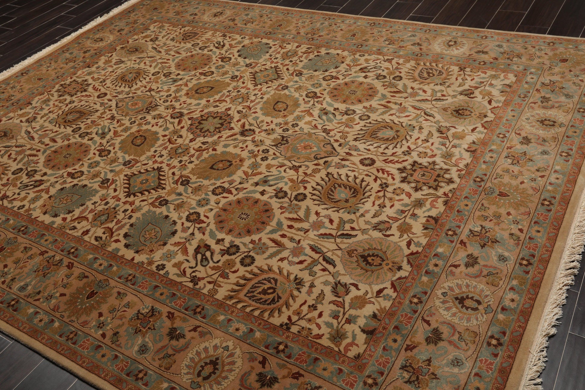 8' x 9'11" Hand Knotted Wool Traditional Agra 200 KPSI Oriental Area Rug Beige-2